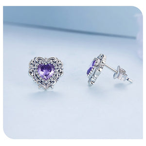 Beautiful Heart Stud Earrings | CZ