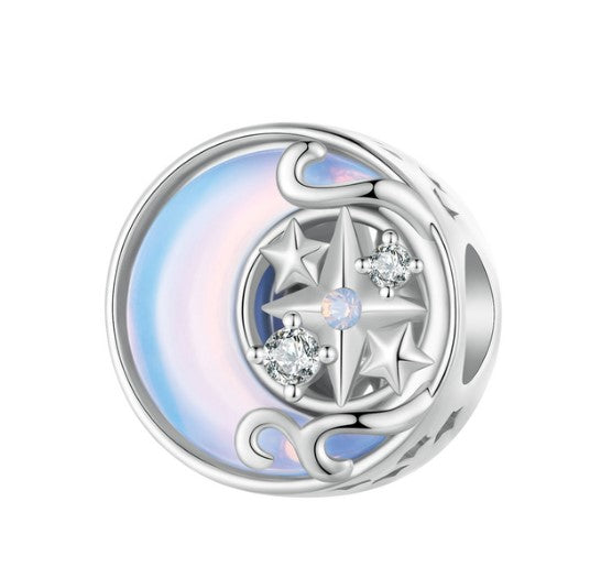 Opal Moon & Northern Star Charm | CZ