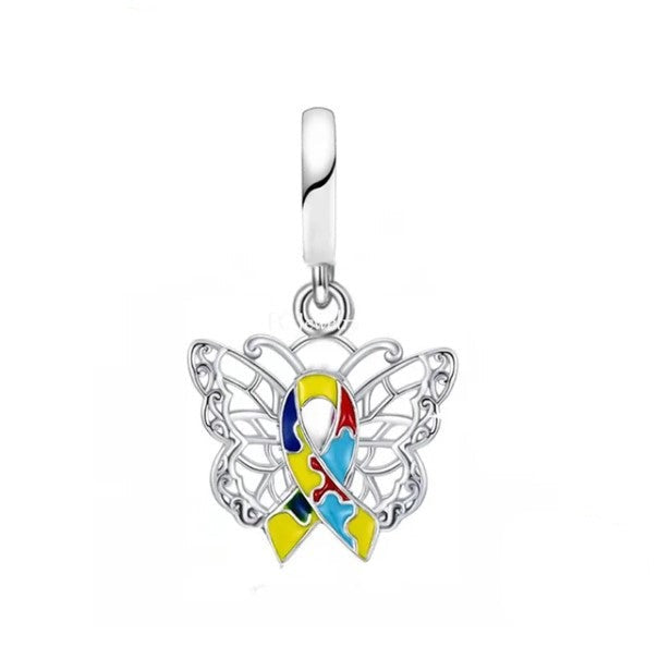 Autism Awareness Butterfly Dangle Charm | EN