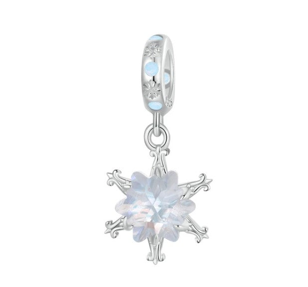 Pretty Snowflake Dangle Charm | CZ