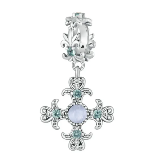 Detailed Petite Cross Dangle Charm | CZ