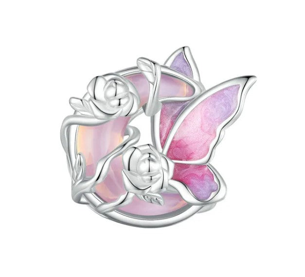 Butterfly &amp; Roses Charm | EN