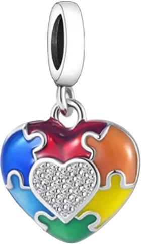 Autism Heart Charm | CZ EN