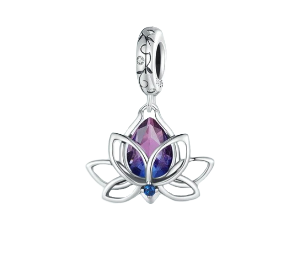 Crystal Lotus Dangle Charm | CZ