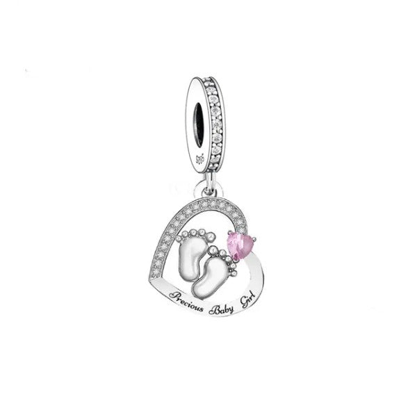 Precious Baby Girl Heart Dangle | CZ