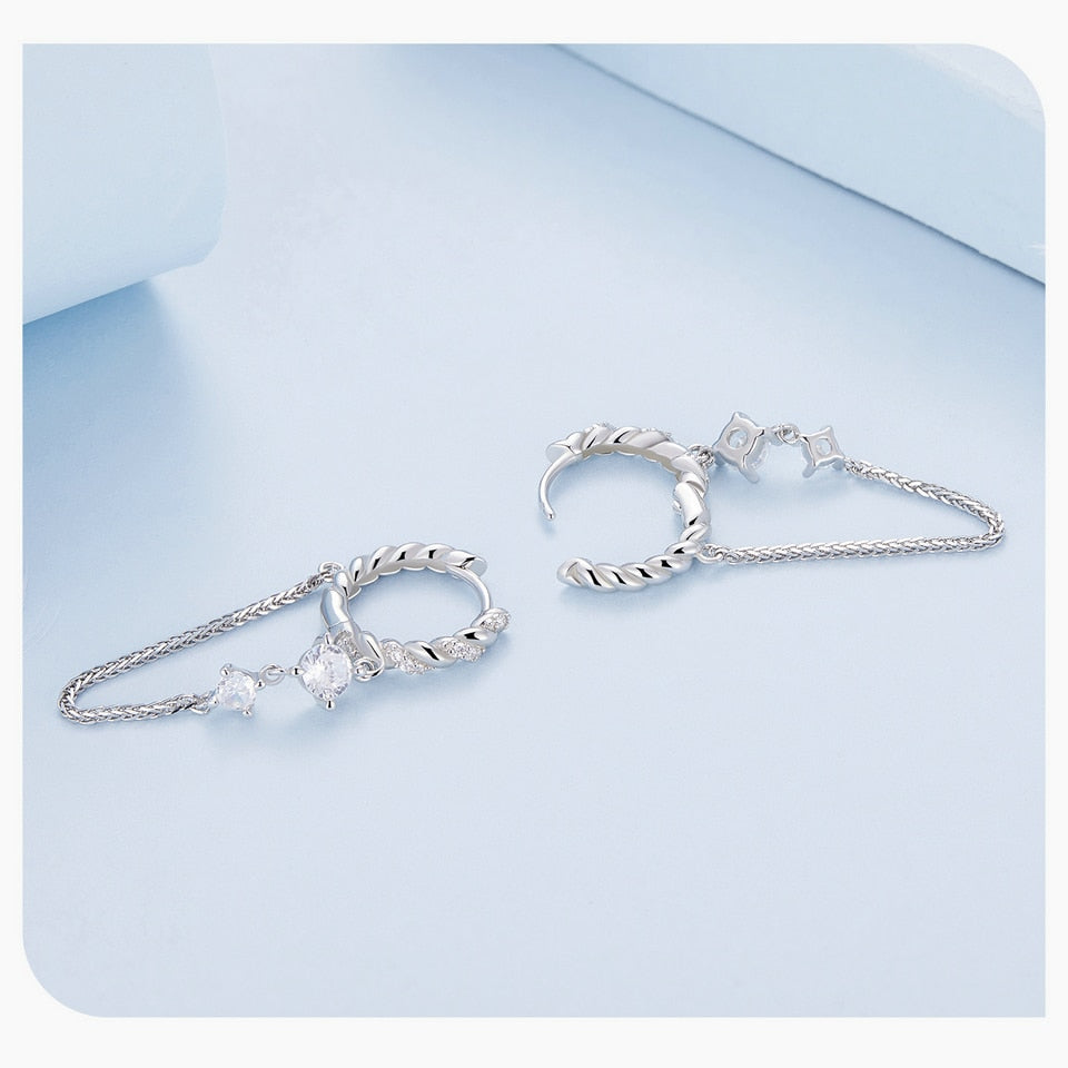 2 Stone Dangle Earrings | CZ