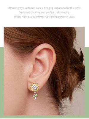 Sunflower Dangle Earrings | GP CZ EN