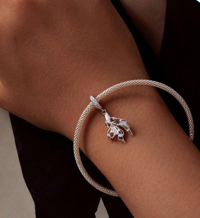 Opal Siamese Fighter Dangle Charm | CZ