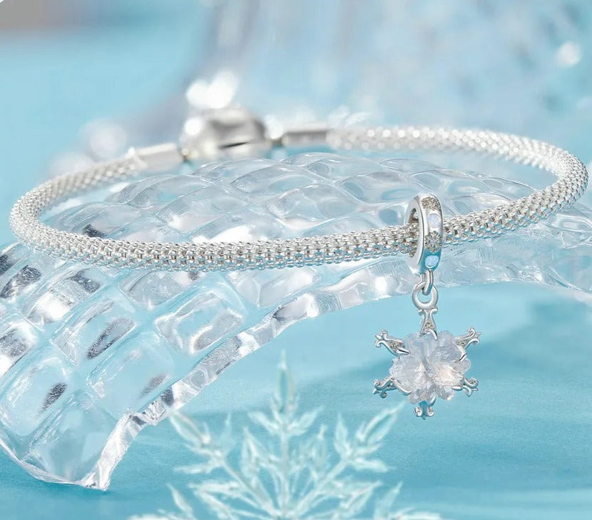 Pretty Snowflake Dangle Charm | CZ