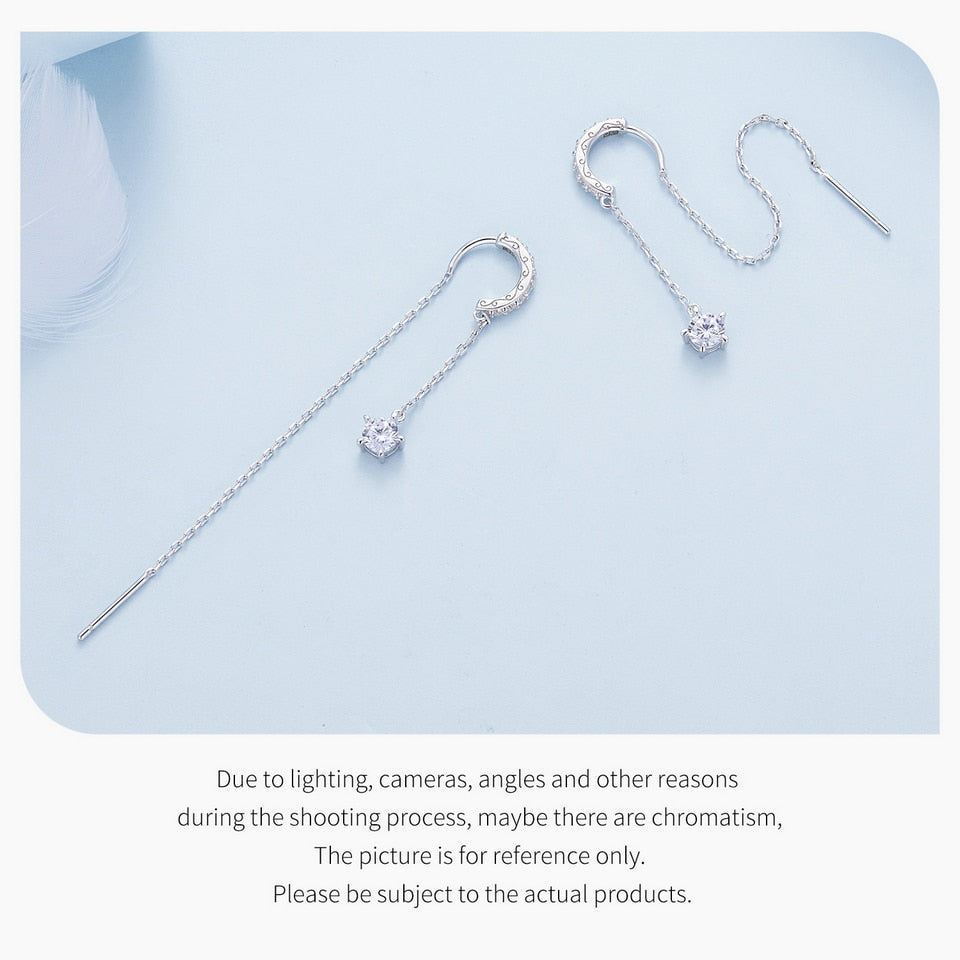 Delicate Star Drop Earrings | CZ