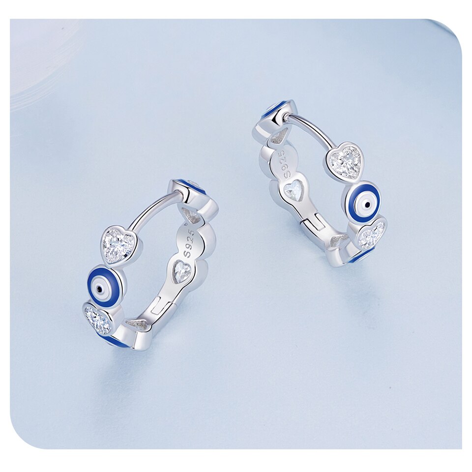 Evil Eye &amp; Heart Earrings | CZ
