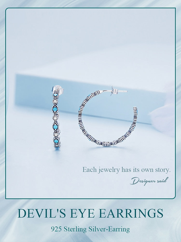 Evil Eye Hoop Earrings | CZ