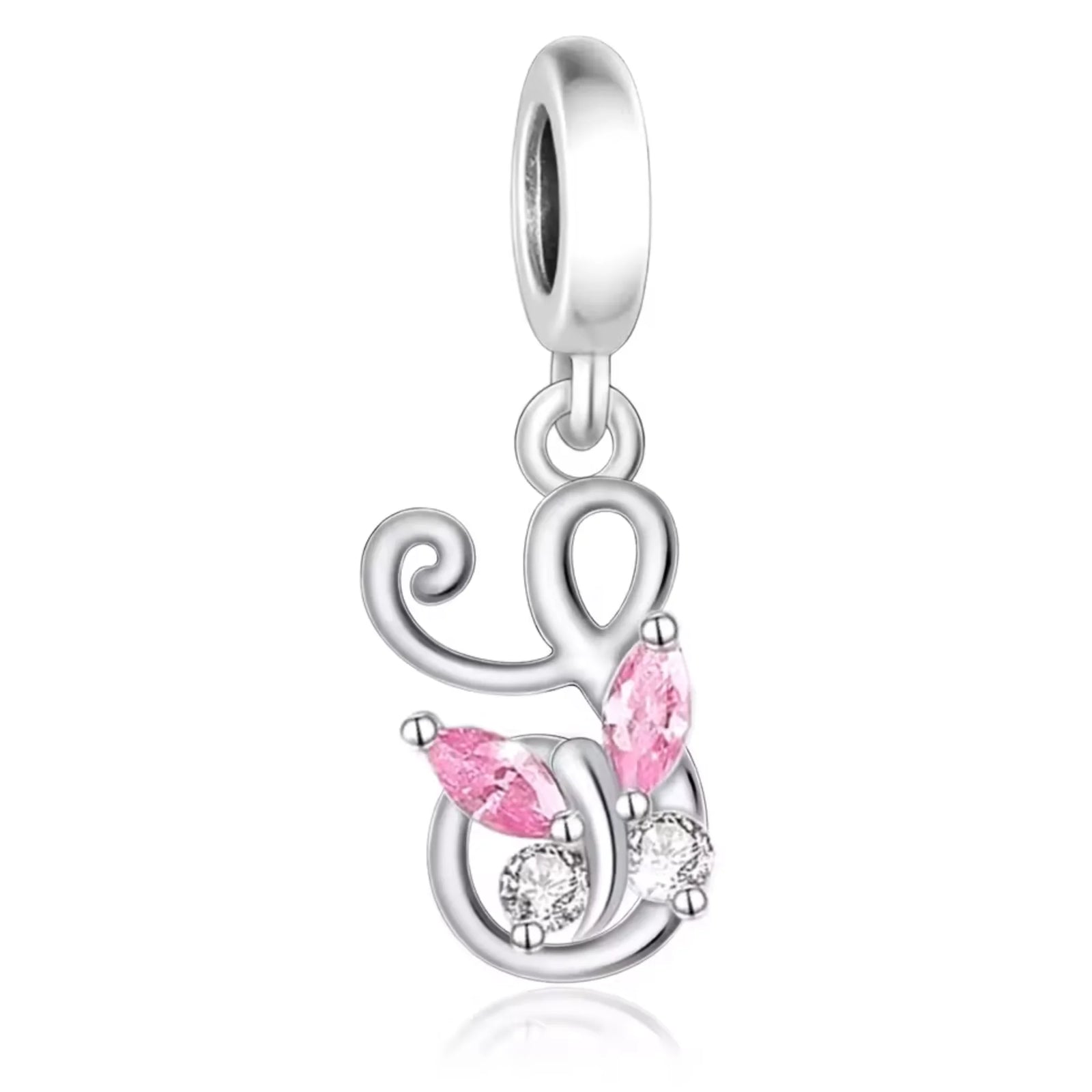 Pink Butterfly Alphabet A - Z Charms | CZ