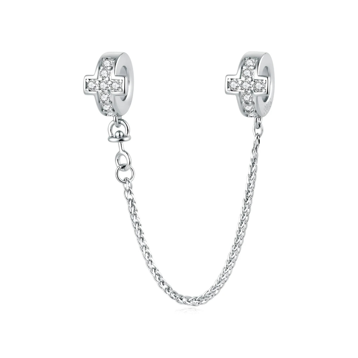 Sparkling Cross Faith Safety Chain | CZ