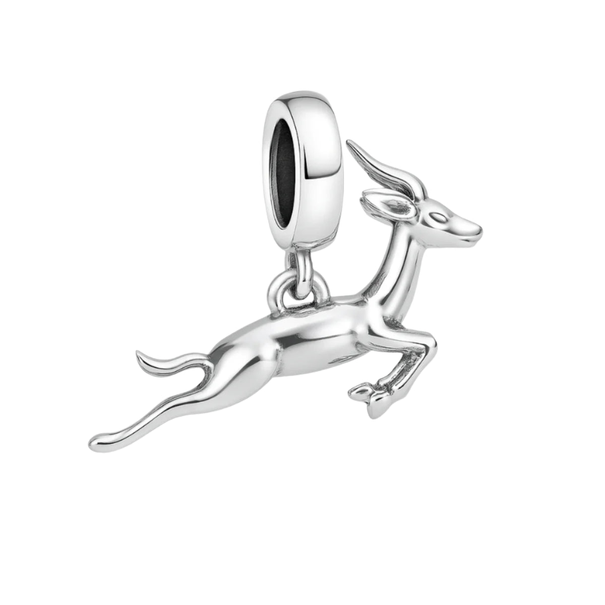 Show your pride and love for South Africa with this beautiful Springbok Dangle Charm. This charm captures the elegance and strength of the iconic springbok, South Africa’s national animal and the emblem of the beloved national rugby team, the Springboks.