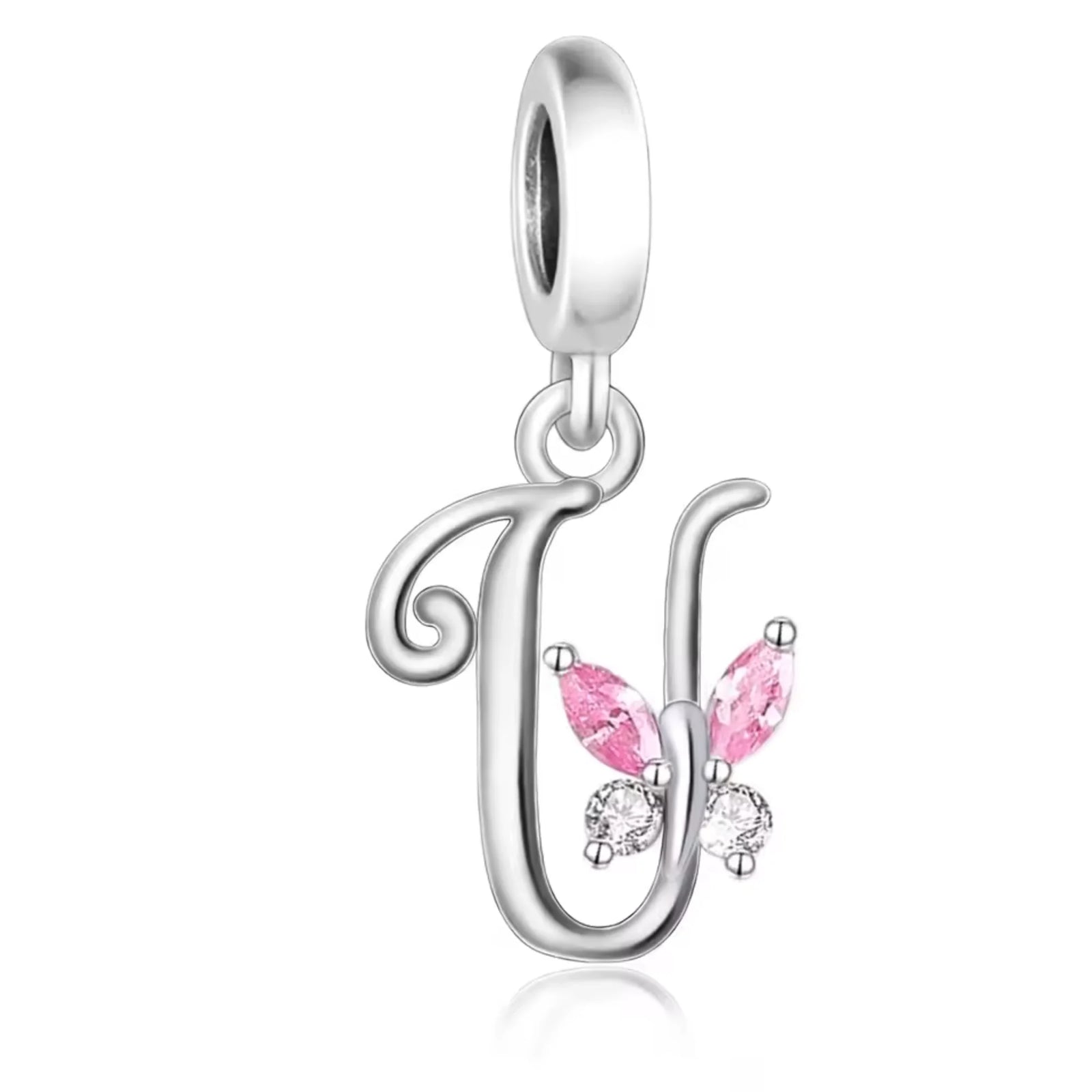 Pink Butterfly Alphabet A - Z Charms | CZ