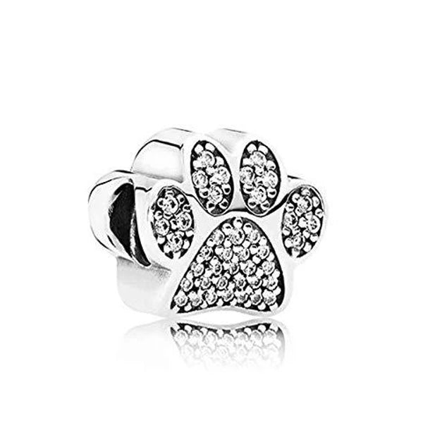 Dazzling Paw Print Charm | CZ