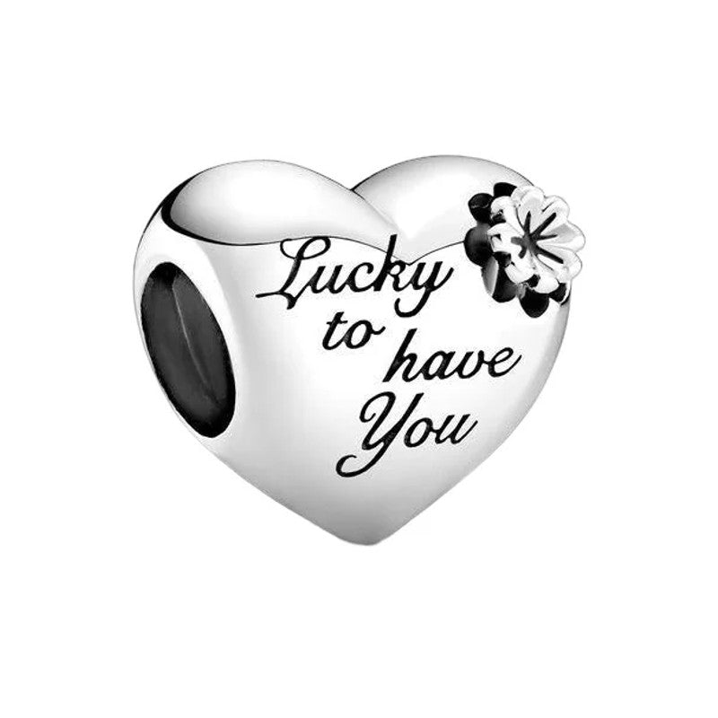 &quot;Lucky To Have You, MOM&quot; Heart Charm