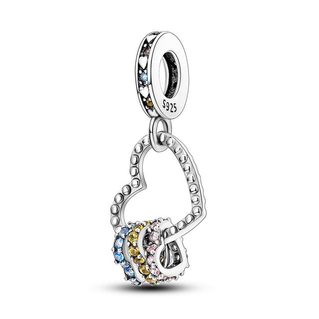 Us 3 Heart Dangle Charm | CZ