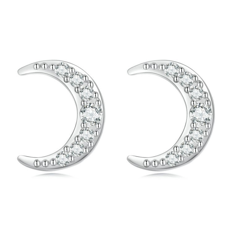 Crescent Moon Earrings | CZ