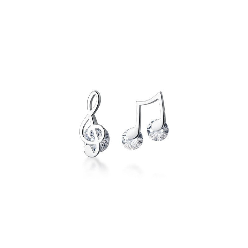 Note Stud Earrings | CZ