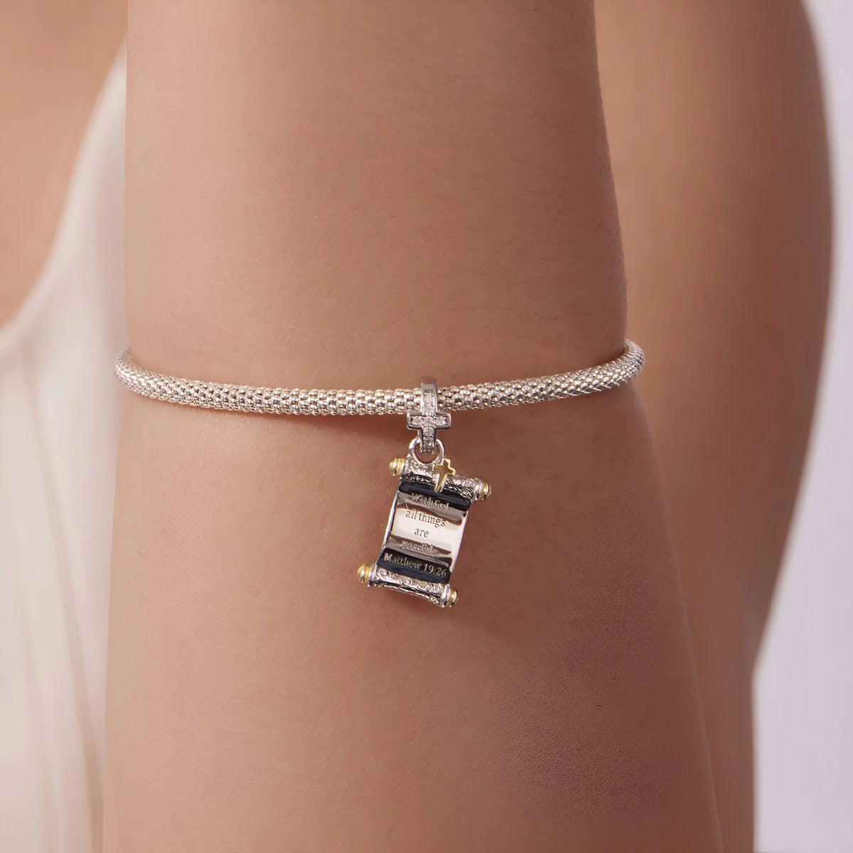 "With God All Things Are Possible" Scroll Dangle Charm | GP ZA