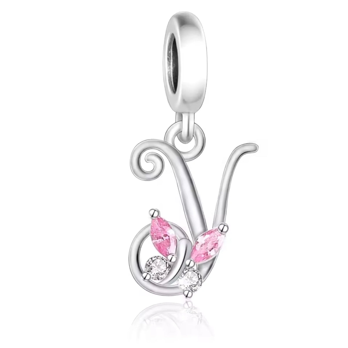 Pink Butterfly Alphabet A - Z Charms | CZ