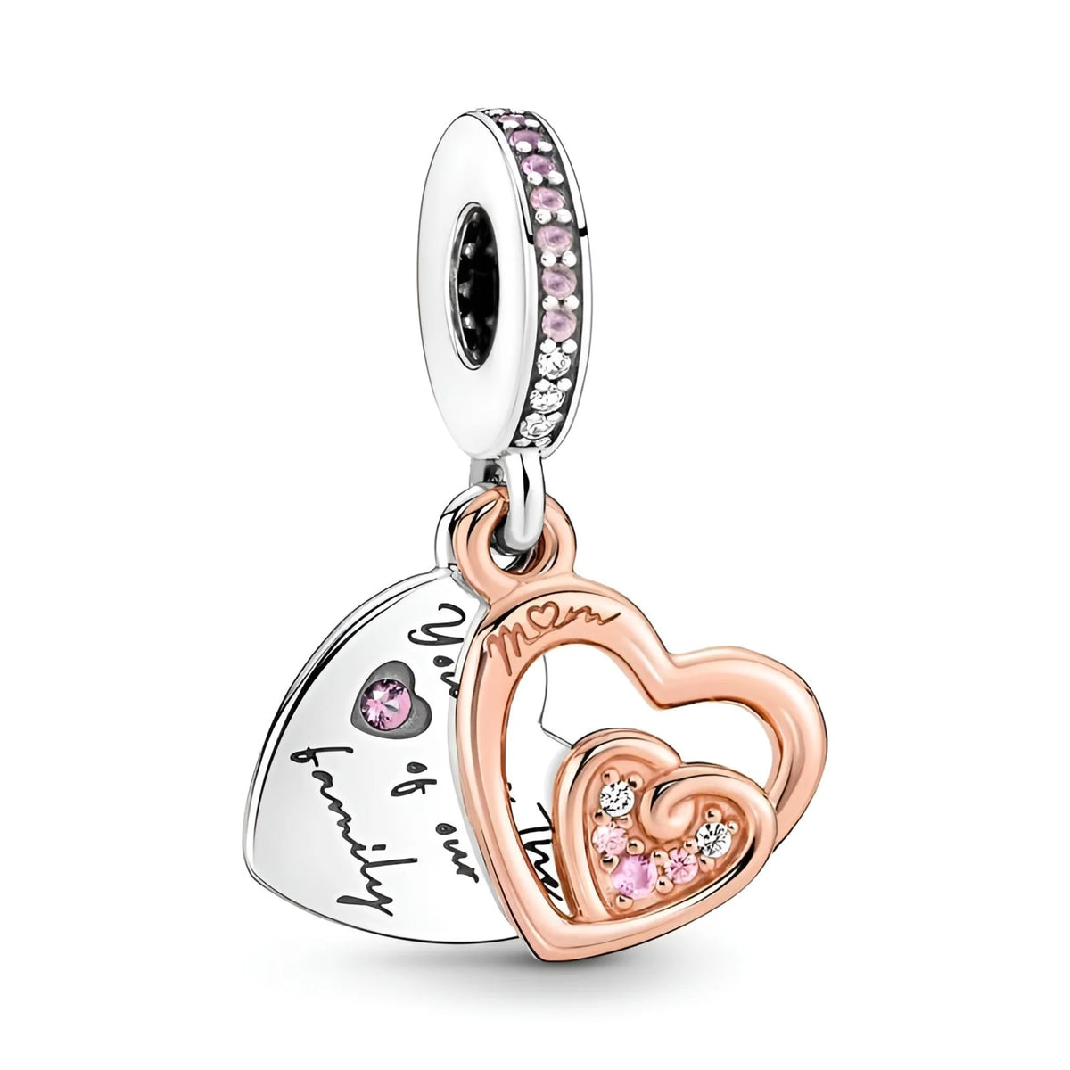 "You are the heart of our family" Mom Dangle Charm | RGP CZ