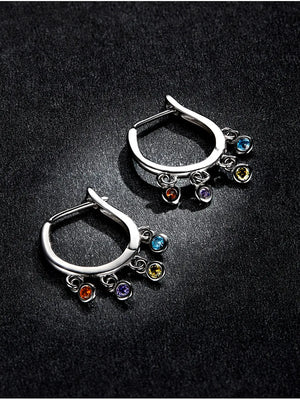 Colorful Dangle Earrings | CZ