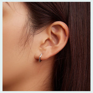 Shaped Hoop Earrings | CZ