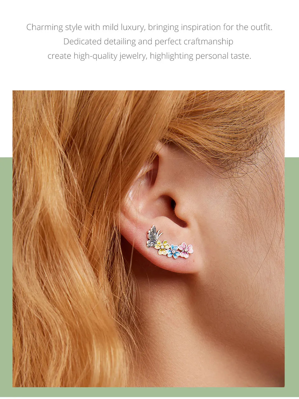 Floral Butterfly Earrings | CZ EN