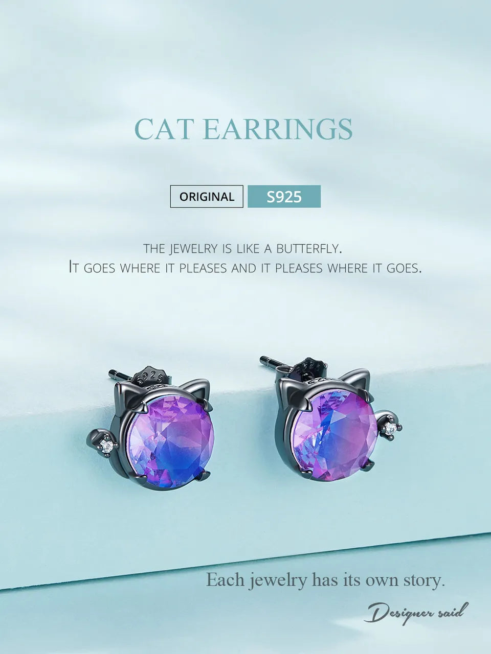 Kitty Cat Earrings | CZ EN