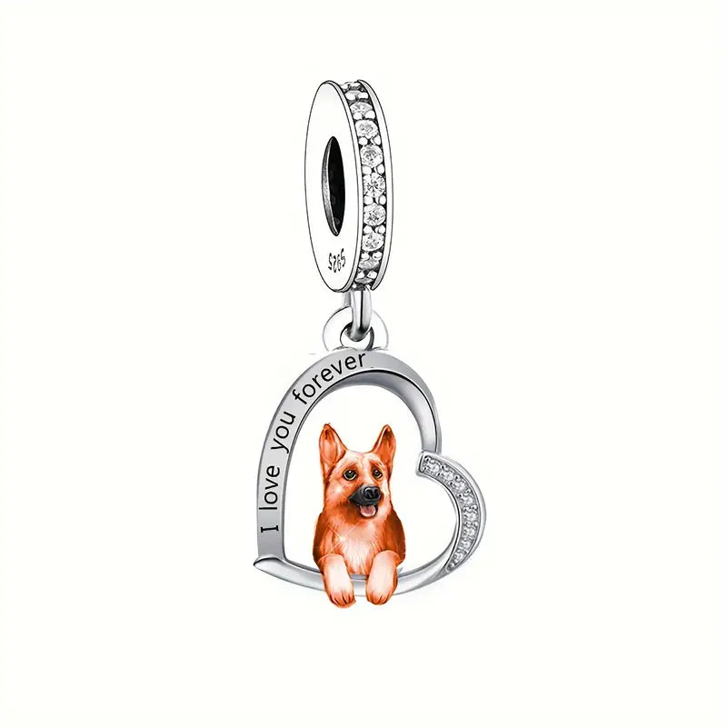 German Shepard Dangle Charm | CZ EN