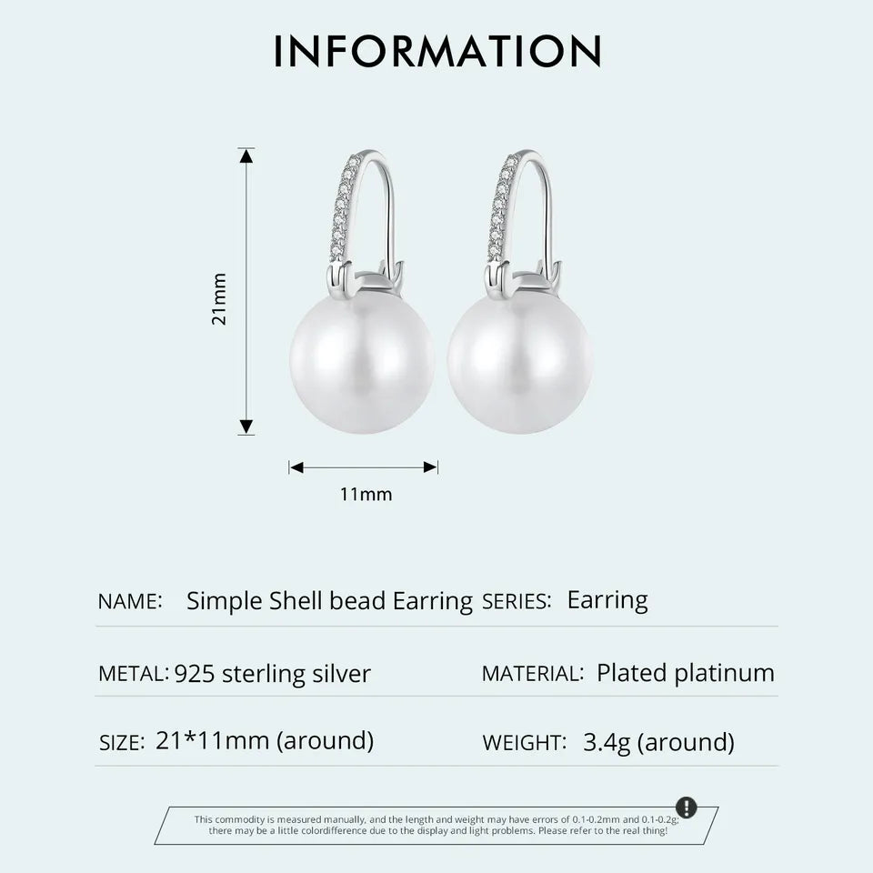 Pearl Drop Earrings | CZ