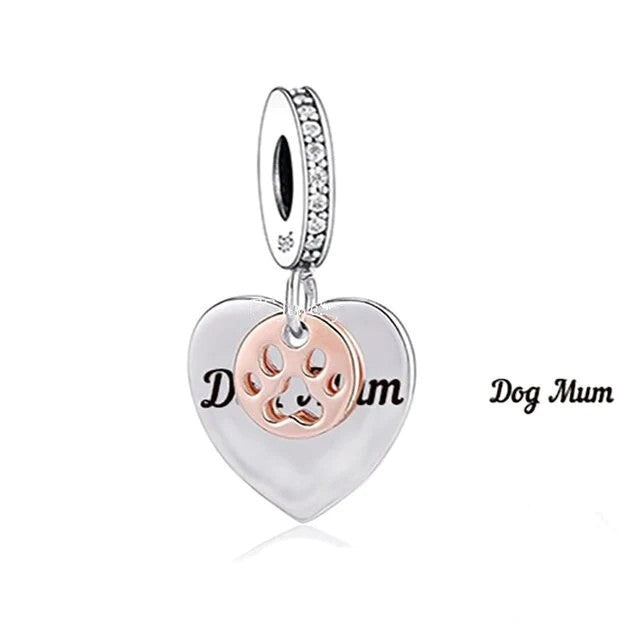 Dog Mum Heart Dangle Charm | RGP CZ