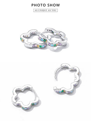 Multicolor Hoop Earrings | CZ
