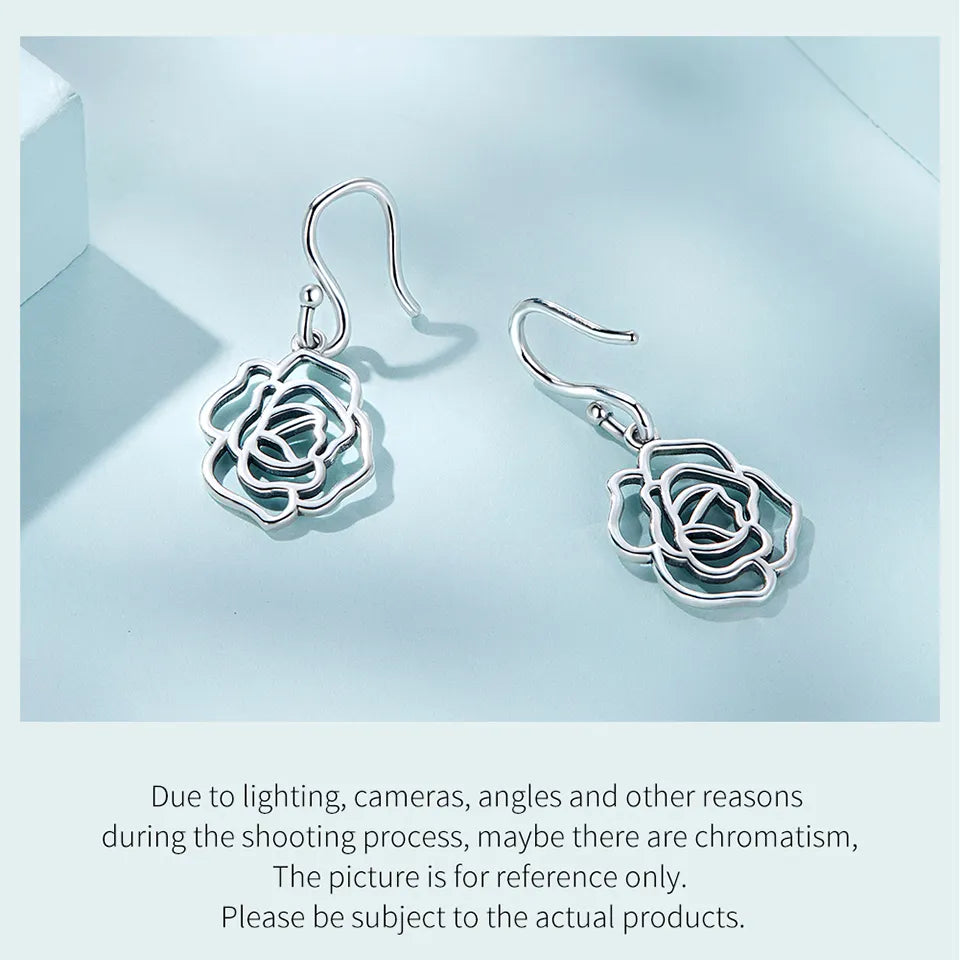 Rose Openworks Drop Earrings