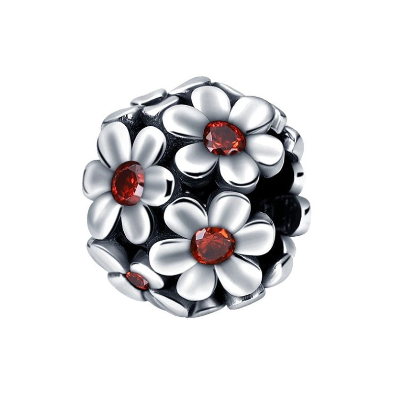 Beautiful Daisy Round Charm | CZ