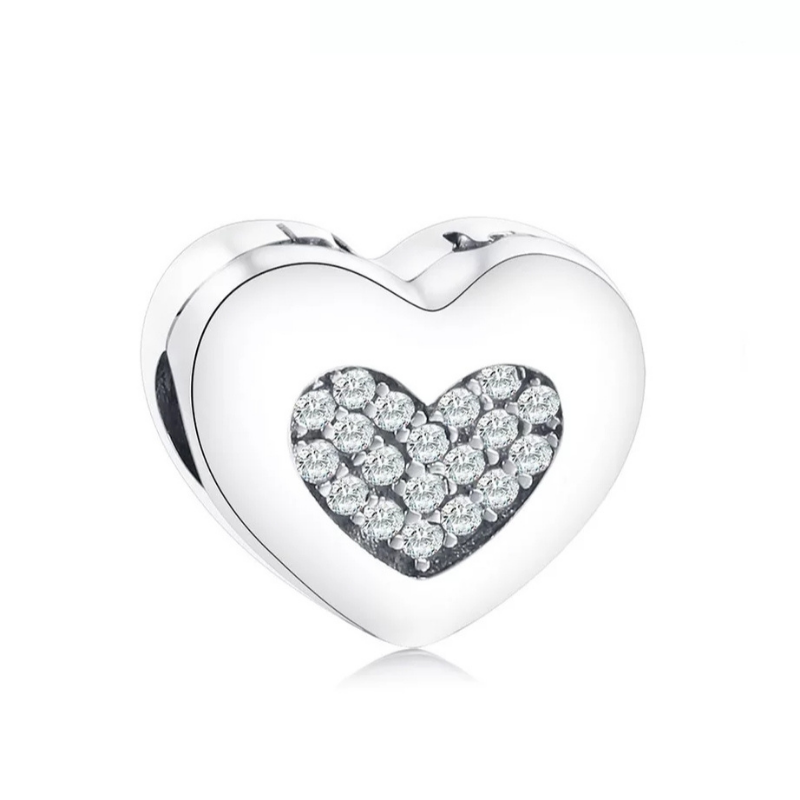 Pandora Compatible Heart Clip CZ for only R 365.00 from CharmSA