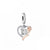 Sterling silver birthday number charm with cubic zirconia, fits Pandora and Trollbeads bracelets.