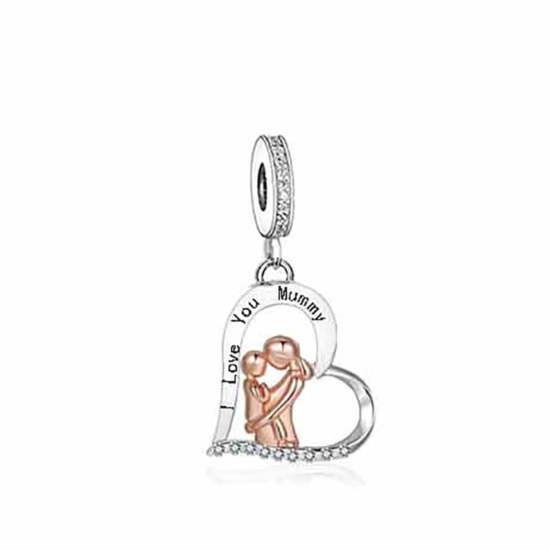 &quot;I Love You Mummy&quot; Heart Dangle Charm | RGP CZ