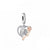 Sterling silver birthday number 60 dangle charm with cubic zirconia and rose detail fits Pandora and Trollbeads bracelets.