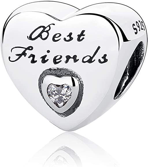 &quot;Best Friends&quot; Heart Charm | CZ