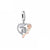 Sterling silver birthday number dangle charm with cubic zirconia and rose gold accents, fits Pandora and Trollbeads bracelets.