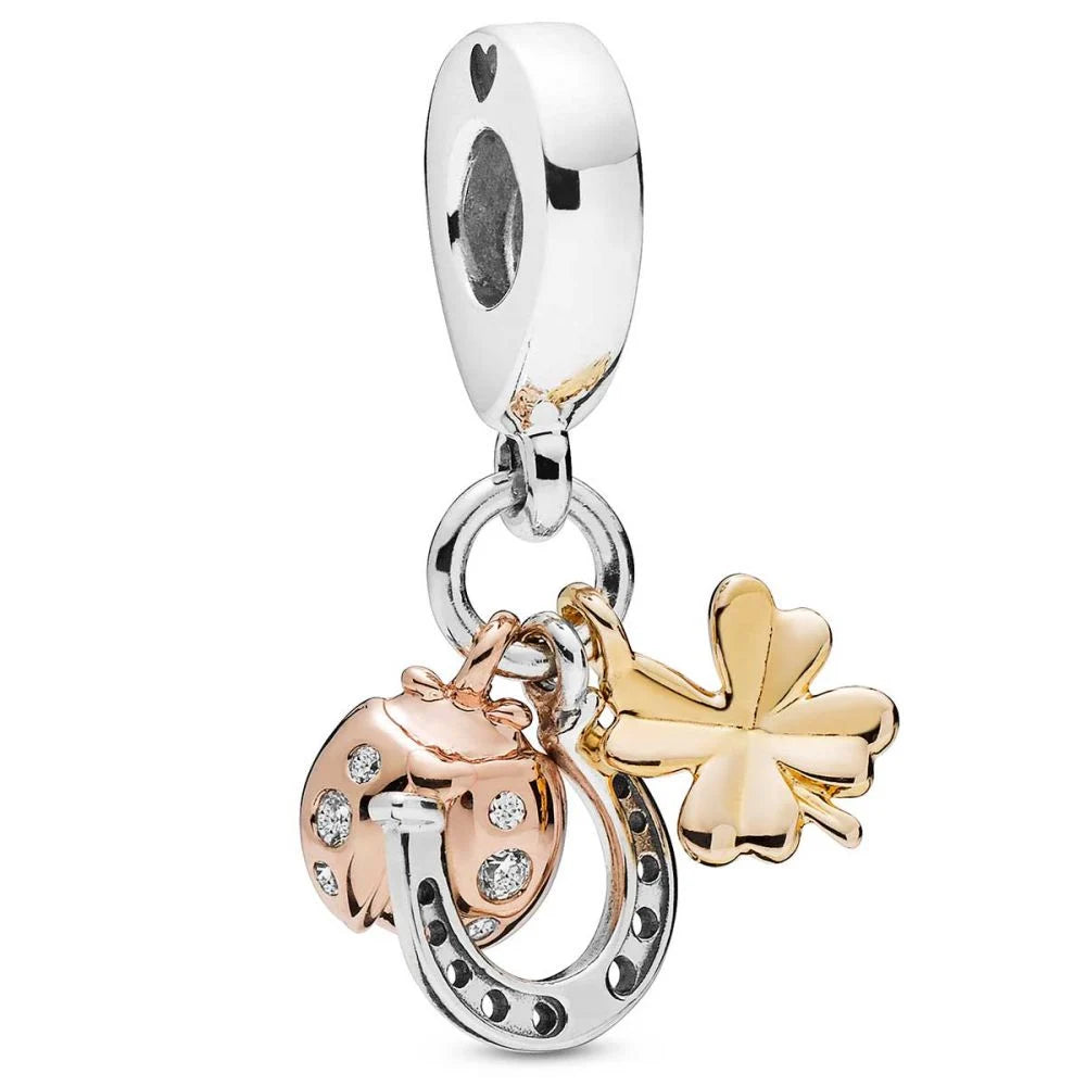 Clover, Ladybug &amp; Horseshoe Dangle Charm | RGP CZ