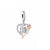 Sterling silver birthday dangle charm with cubic zirconia and rose design