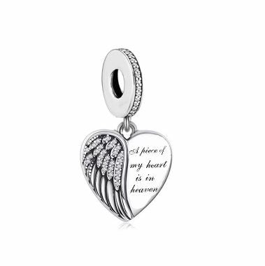 Piece of My Heart is in Heaven Dangle Charm | CZ