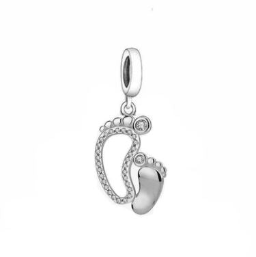 Baby Feet Dangle Charm | CZ