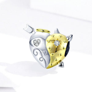 Pandora Compatible 925 sterling silver Angel and Devil Heart Charm From CharmSA Image 4