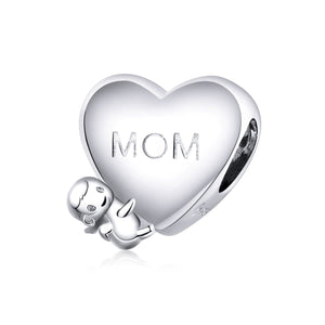 "I Love You Mom" Heart Charm